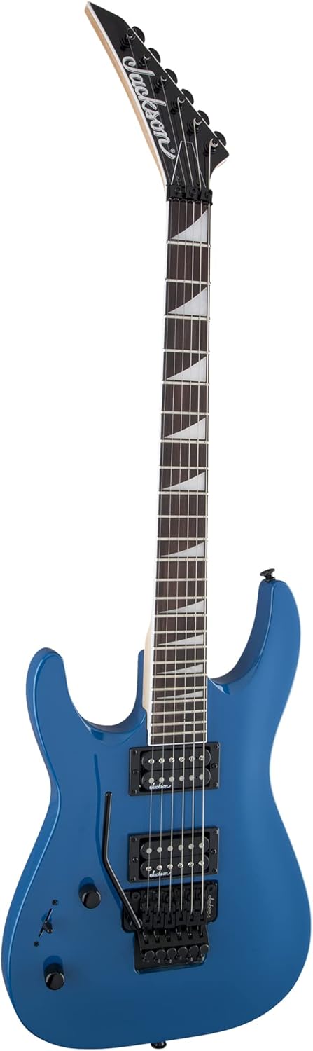 Jackson JS Series Dinky Arch Top JS32 DKA Left-Handed Electric Guitar - Bright Blue Bundle with Cable, Tuner, Strap, Picks, and Austin Bazaar Instructional DVD