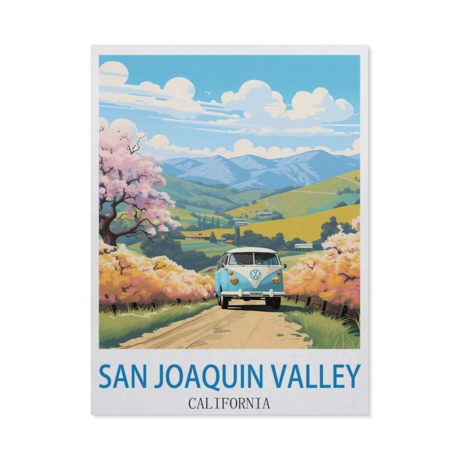 BEAYODKP 5D DIY Full Round Drill Diamond Painting，San Joaquin Valley California，Embroidery Full Round Diamond Cross Stitch Rhinestone Mosaic Decor Gift（50 x 60 cm/19.68 x 23.62 inches）-CM57