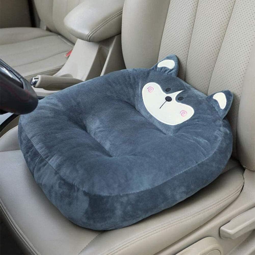 Cartoon Car Seat Cushion, Learning Car Seat, Increase Height Butt Pad Summer Student Breathable Learning Car Seat Warm Winter Car Seat Cushion (Color : Black, Size : 45 * 40 * 12cm)