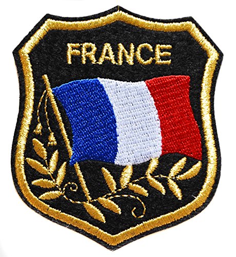 Ecusson France Francais Thermocollant 8x7 Cm Plus Ecusson Croix Rouge