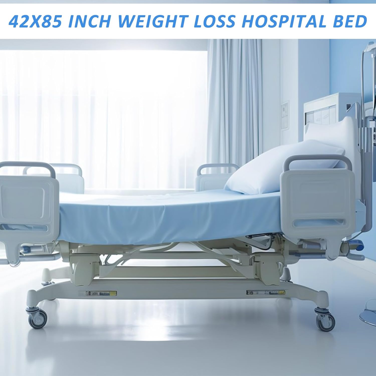 2 Pack Bariatric Hospital Bed Sheet 42"x85"x14" Deep Pocket Fitted Sheets for Oversized Medical & Bariatric Mattresses - Soft (2, Blue)