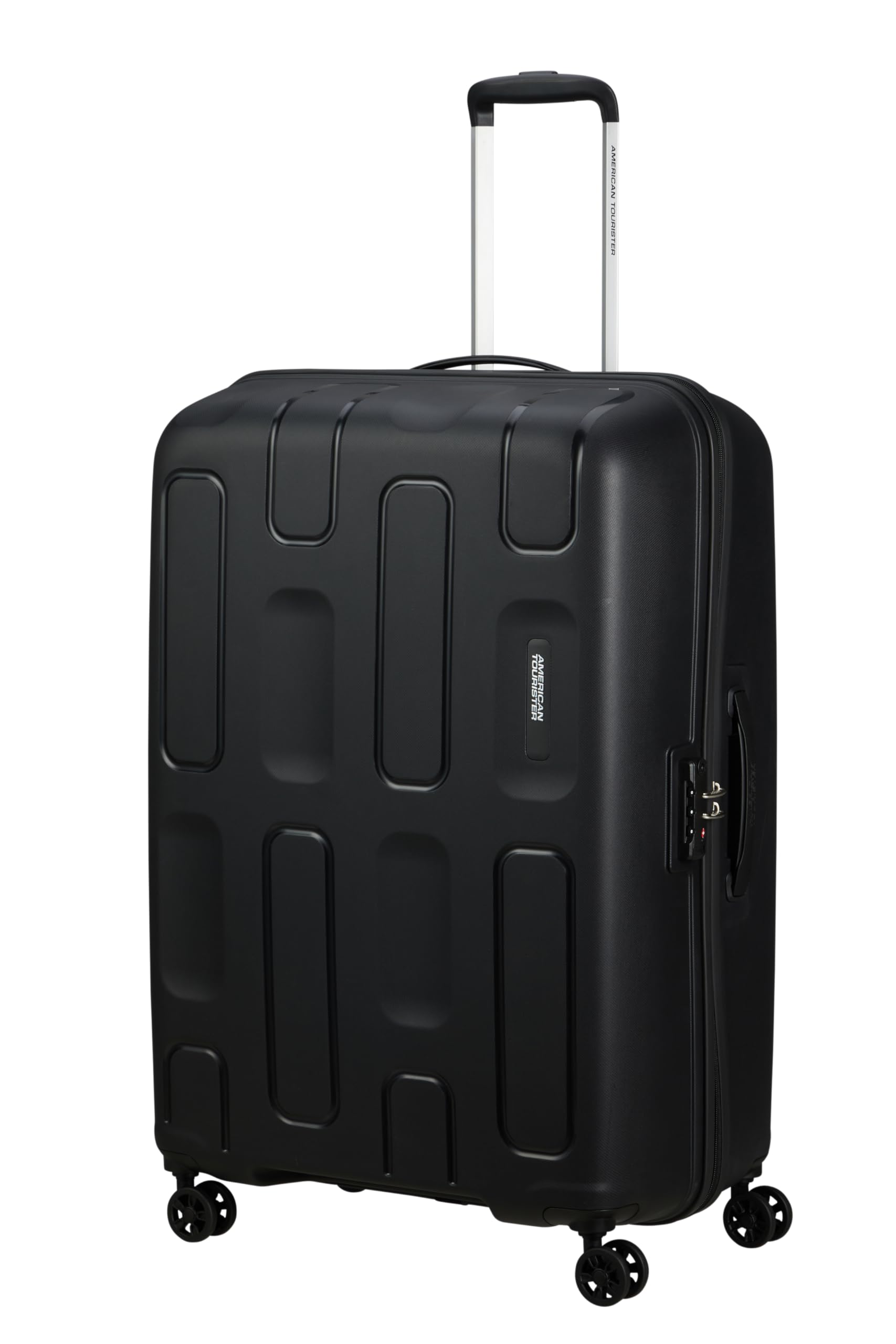 American Tourister Ellipso - Duza Twarda Walizka 79 cm, Lekka Walizka Podrózna z 4 Kólkami, Zamek TSA, Walizka Rejestrowana 104L - 3.80 KG - Czarny (Black)