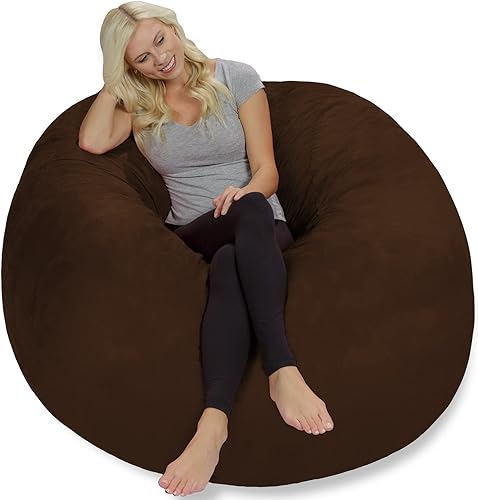 Miniatura 32 de Chill Sack Puf - Sillón gigante de espuma viscoelástica de 5 pies, sofá grande con funda de microfibra suave, color negro ónix Micro Gamuza - Negro