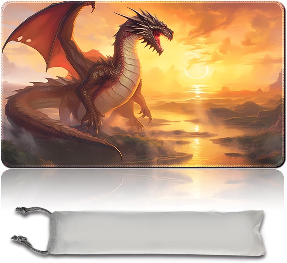 Board Game Pad MTG Playmat + Free Waterproof Bag, TCG Solitaire Table Game Pad Size 24 x 14 inche Mouse Mat Compatible with MTG TCG