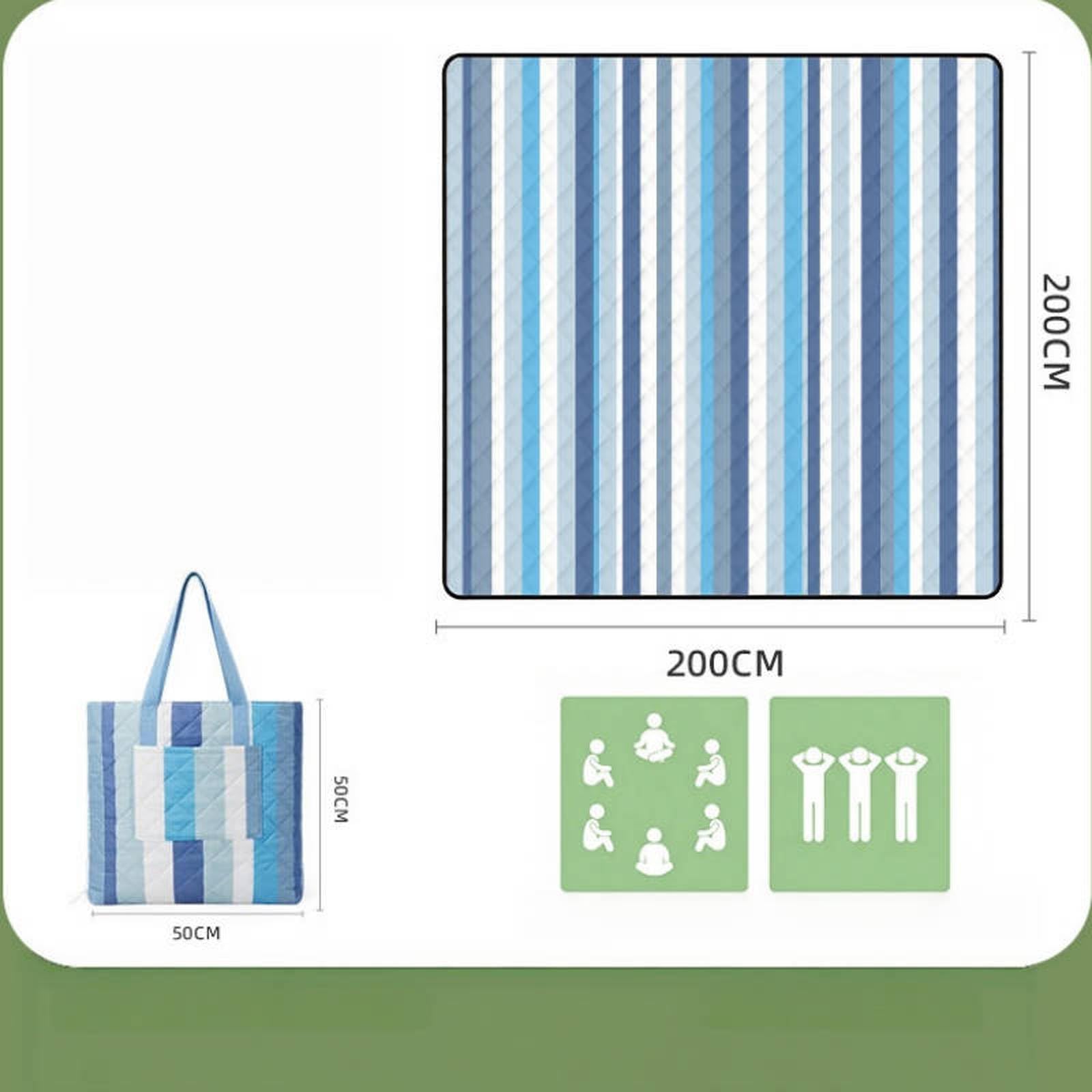 Générique Tapis de Pique-Nique Pliable et imperméable 2x2m, Grande Couverture d'extérieur avec Sac de Transport, Tapis de Plage épais et rembourré pour Le Camping, la randonnée et Les Loisirs au Parc