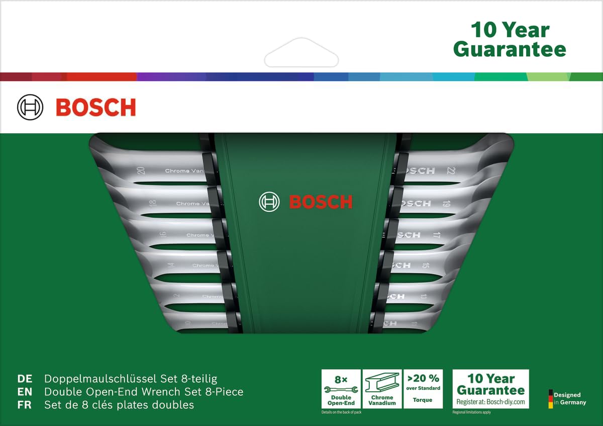 Double Open-End Wrench Set 8-Piece