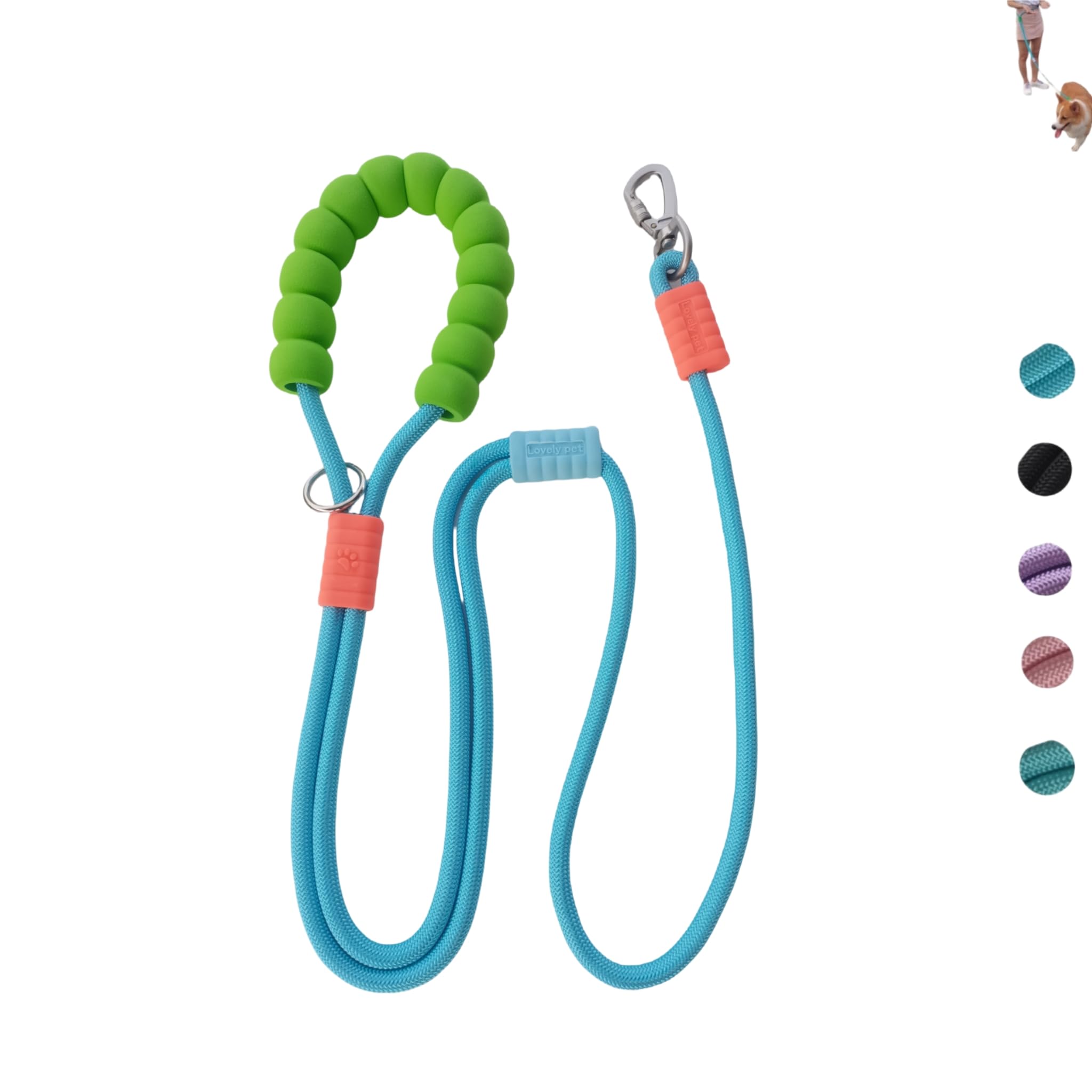 Hands Free Dog Leash,Adjustable Bungee Waist & Crossbody Leash with Comfortable Handle,Heavy Duty Nylon Rope for Small to Large Dogs,Safety Lock for