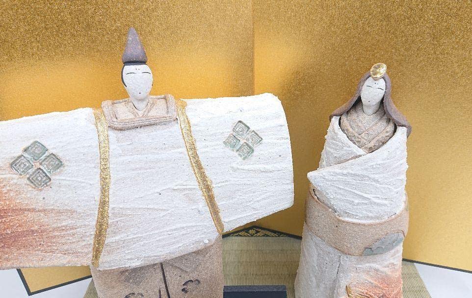 信楽焼 雛人形 寄り添い雛 明山 信楽焼 雛人形 寄り添い雛 明山