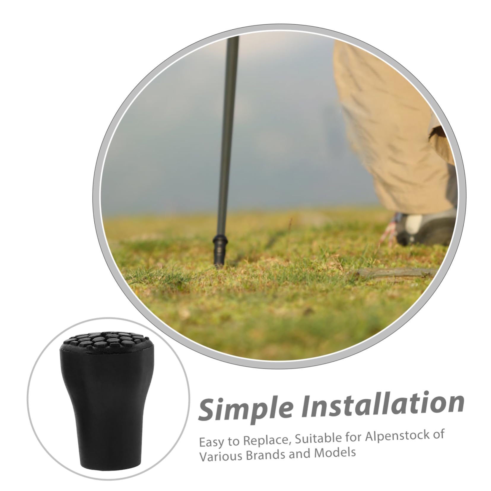 BESPORTBLE 6 Pack Hiking Pole Replacement Tips Non-slip Walking Stick Accessories for Trekking Pole Crutch