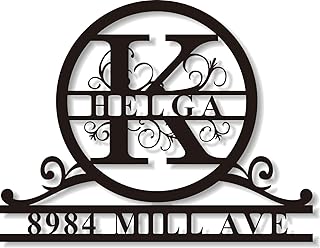 Custom Metal Address Plaque Signs | Metal Name Sign |Split Letter Monogram Wall Decor | Metal Wall Art Last Name Sign | Family Name Sign | Personalized Wedding Gift |Outdoor Metal Sign