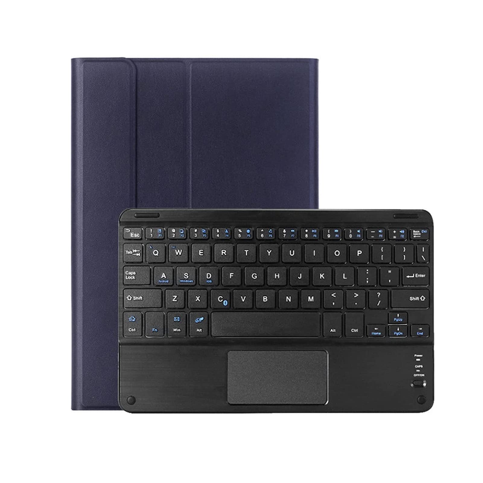 Etui na klawiaturę z panelem dotykowym do iPada 10,9 cala 2022, Odpinane etui na klawiaturę magnetyczną z etui na długopis, bezprzewodowa klawiatura Bluetooth iPad 10,9" 2022, niebieskie + czarne