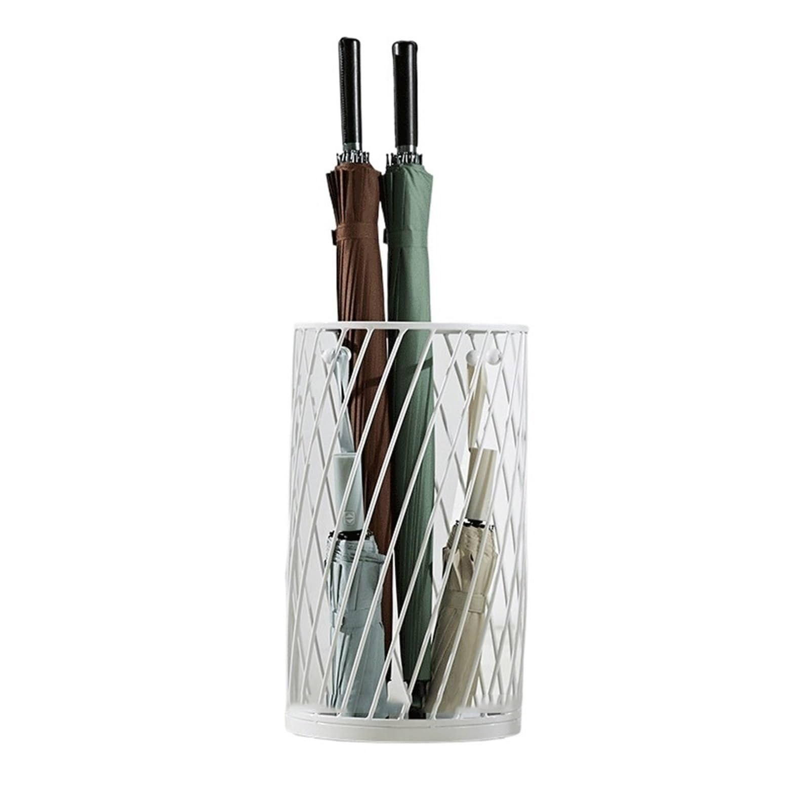 XUJUAN-0227 Umbrella Holder Creative Wrought-iron Multi-functional Umbrella Stand That Combines A Storage Box And An In One(White)
