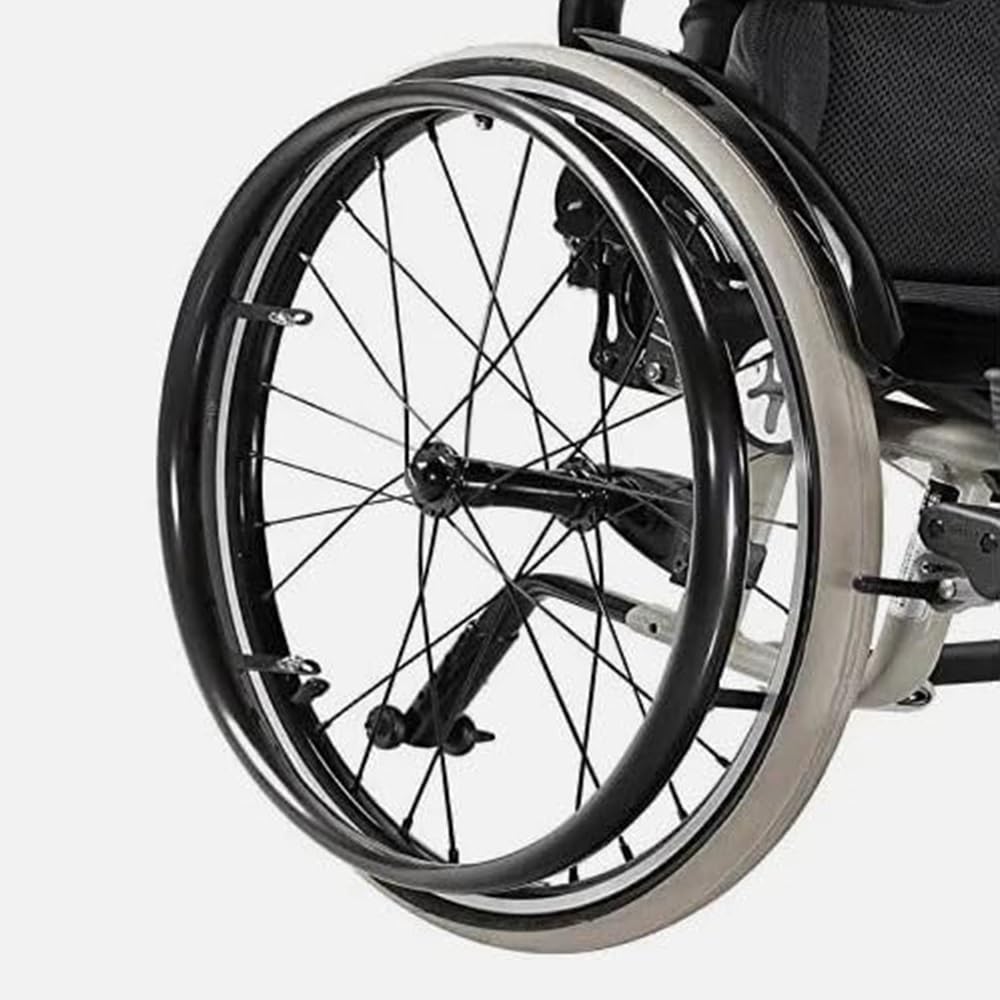 WYWY Copriruote per Sedia a Rotelle, 20/22/24 Pollici Copertine Anello Spinta Sedia a Rotelle (1 Coppia) - Stylish, Protettive, Facili da Installare(Black,20inch)