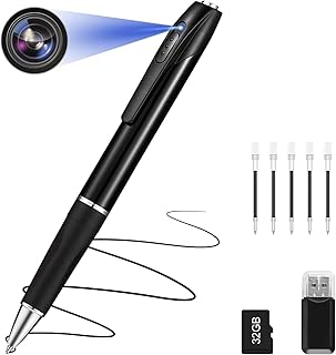 Mini Kamera 32GB 1080P überwachung Kamera Tragbare kleine Überwachungskamera Stiftkamera Kamera für Home Office Geschäftstreffen mit 5 Tinte Fills