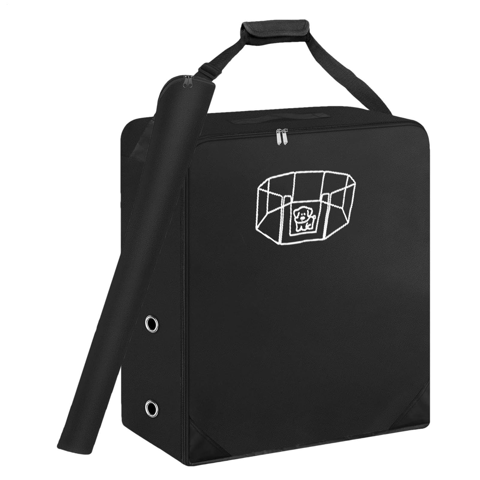Bolsa portátil para cercas de perro – Solución de almacenamiento impermeable para vallas móviles, tela Oxford resistente, asas de transporte reforzadas, diseño compacto con espacio de