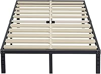 Vista 9 de ZIYOO - Base de cama individual de 18 pulgadas de alto con listones de madera de 3 pulgadas de ancho con soporte de 2500 libras, sin necesidad