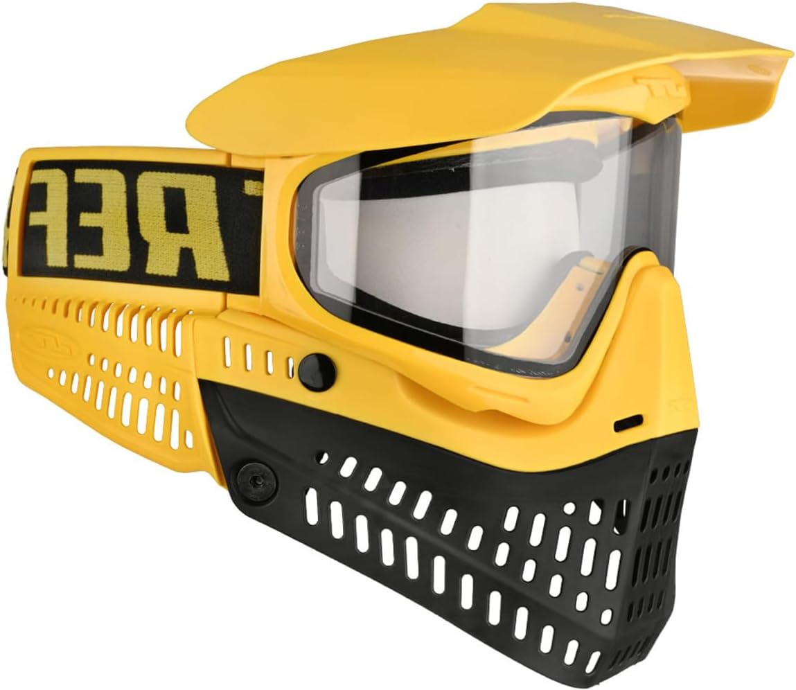JT Spectra Proflex Thermal Paintball Goggle Mask w/PBB Barrel Plug - Referee Yellow Black