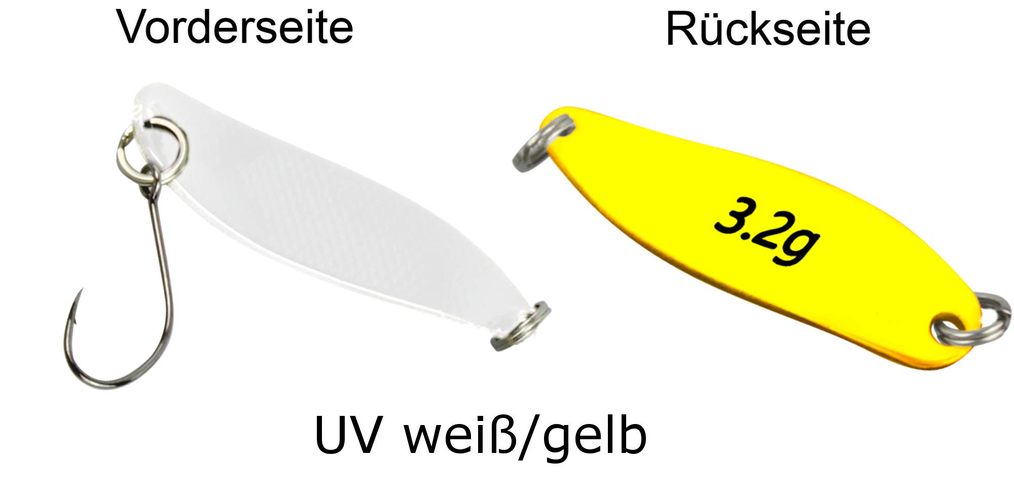 Fishing Tackle Max FTM Trout Spoon Hammer 114 UV White Yellow 3g 5200114