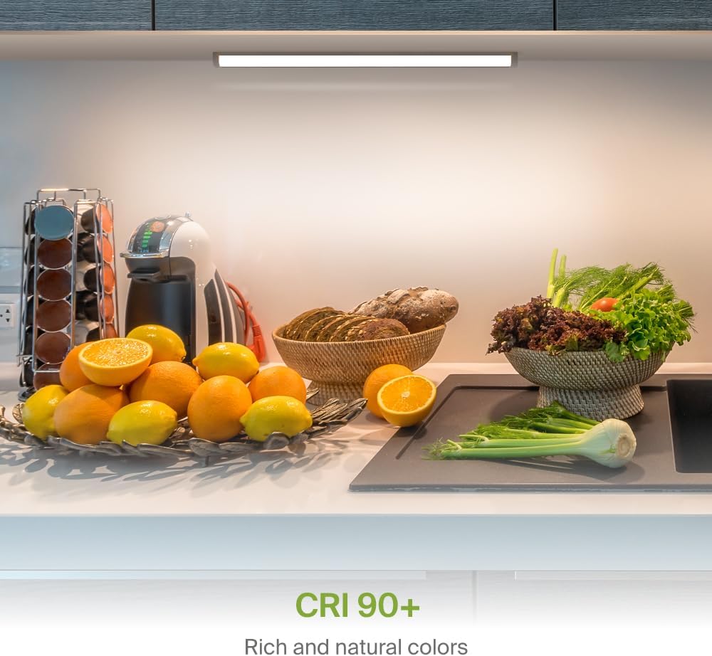ASD LED Under Cabinet Lighting Bronze, 24 inch 12W 822 LM, Dimmable Hardwired Under Cabinet Lights for Kitchen, 3000K/4000K/5000K, Under Counter Light Fixtures, ETL Energy Star (No On/Off Switch)