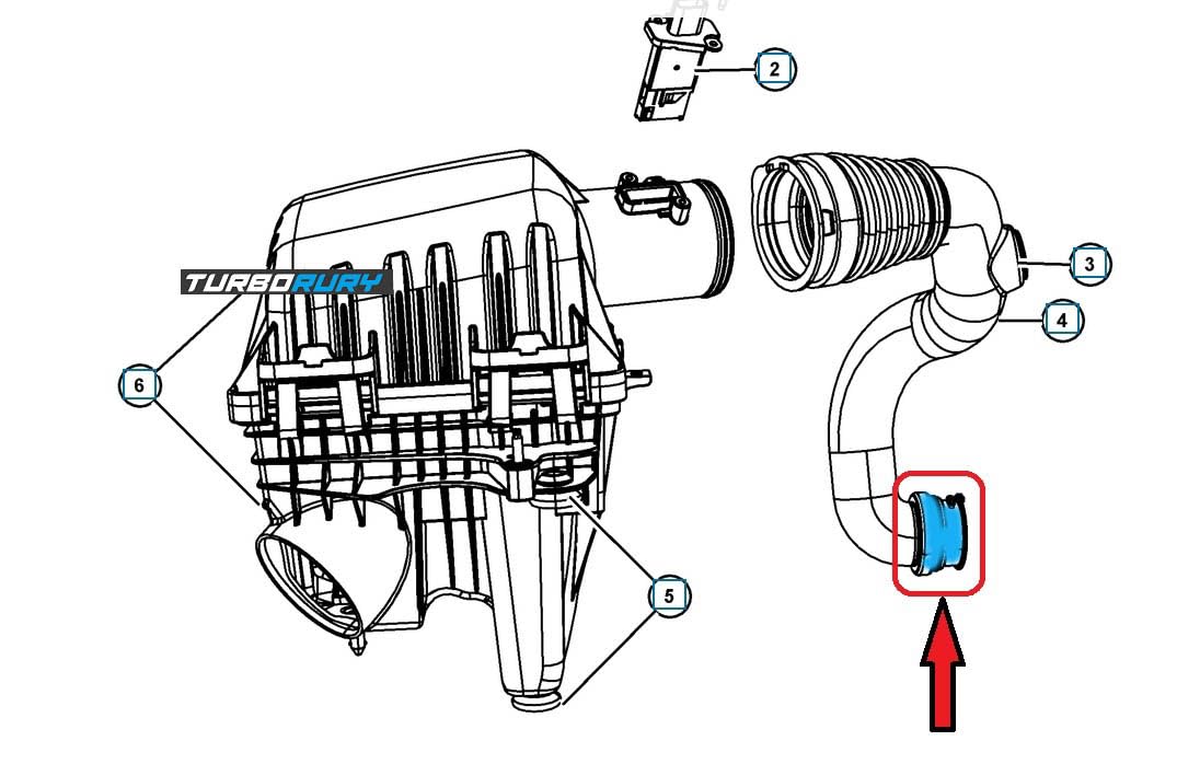 Kit de reparación de manguera turbo - Compatible con CHRYSLER VOYAGER, Compatible con DODGE CARAVAN, Compatible con CHRYSLER TOWN & COUNTRY - Número OE 04809884AB 4809884AB