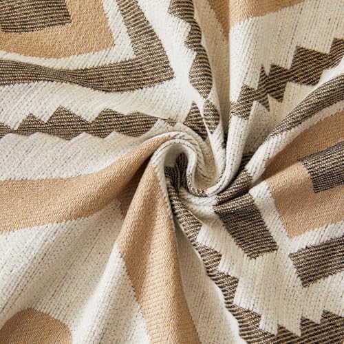 Image of HOMETHREADS Chenille Bohemian Boho Style Sofa Cover | Thick & Soft Luxury Slipcover | Protective, Washable & Stylish Couch Cover for Living Room Decor. (Bohemian Beige, 3 Seater | 180x180cm)