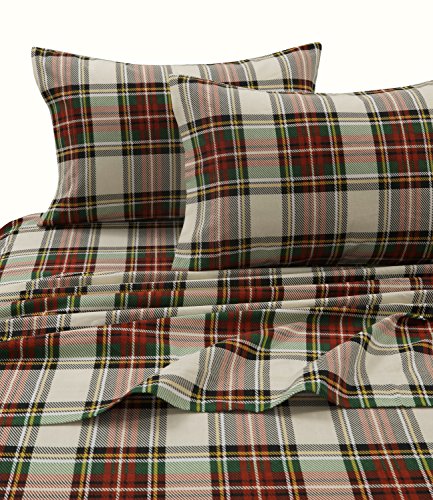 Tribeca Living 100% Cotton Flannel Sheet Set - Deep Pocket, 170-GSM, Ultra Soft & Cozy Bedding for...
