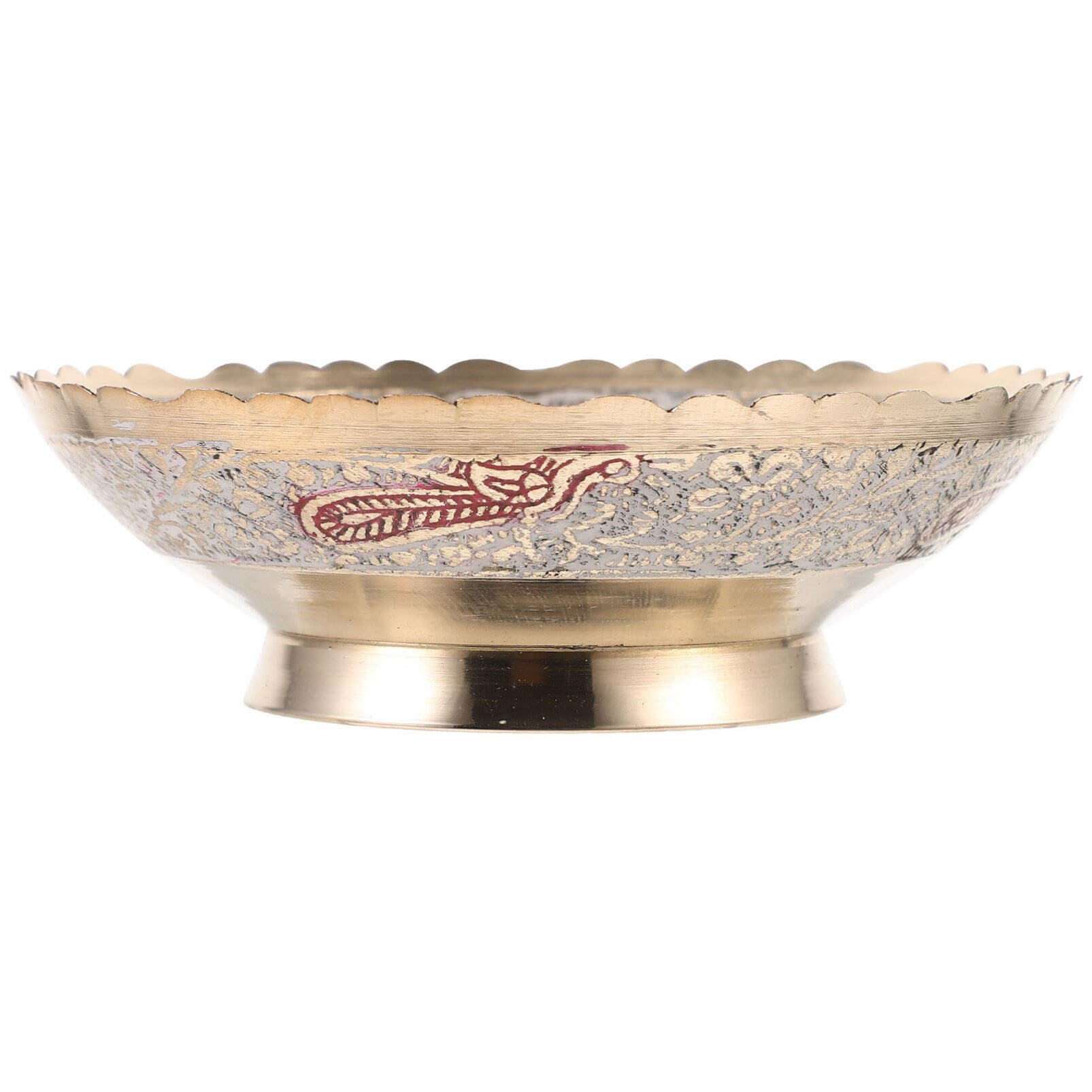 HOMSFOU Buddhist Fruit Tray Buddhist Plate Offering Bowls Temple Fruit Tray Food Dessert Snack Plate for Altar Use Rituals Incense Smudging Decoration Buddhist Supplies