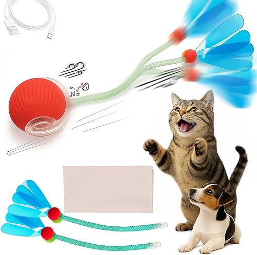 Juguetes para gatos interactivos para interiores, juguete automático de bola de juego automático para gatitos, gatos y perros adultos aburridos,