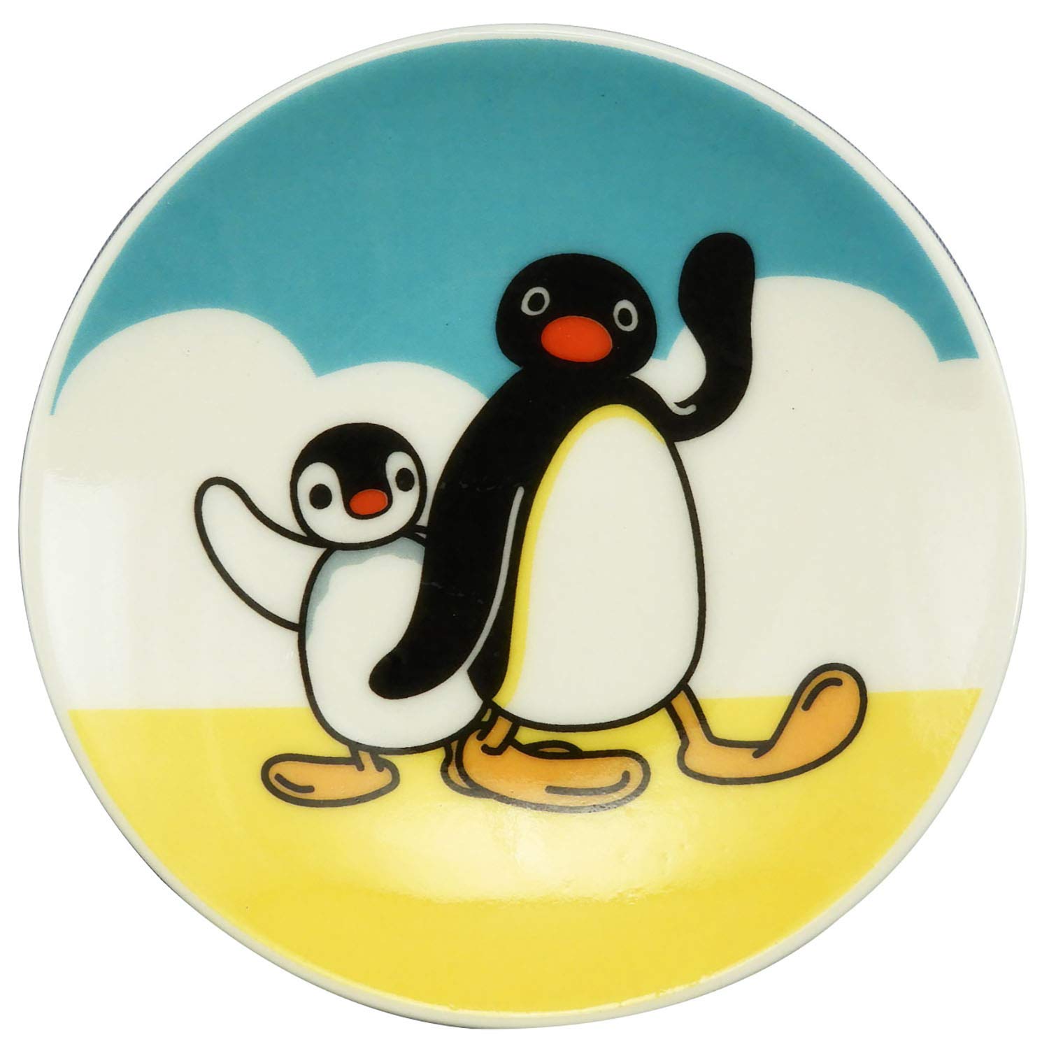 Yamaka Shoten PG12-333 Pingu Bean Plate, Blue, Made in Japan, 3.5