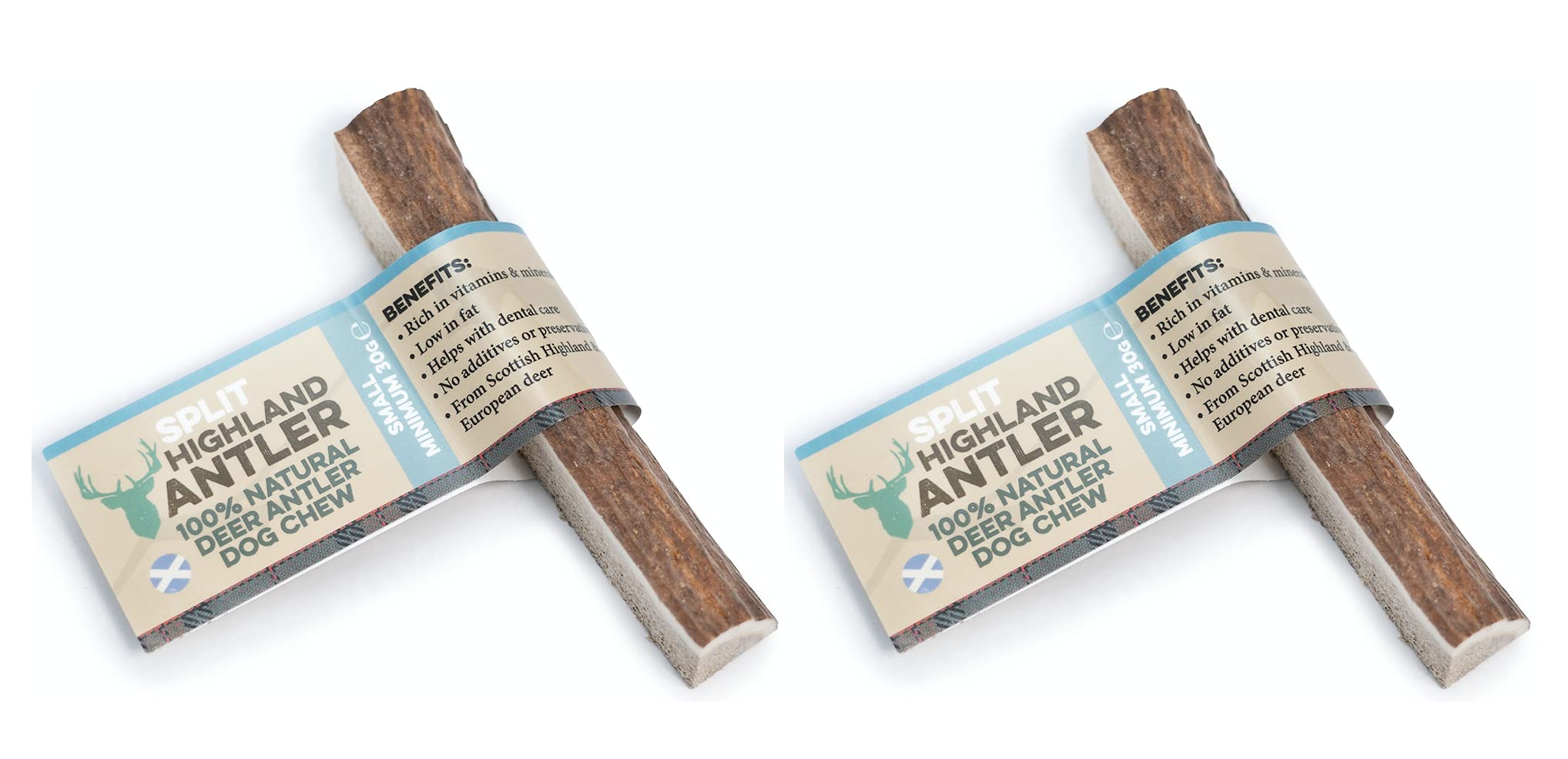 Highland Split Antler Small Dog Chew Pack of 2 Horns Organic Chews Dog Toy For Puppies