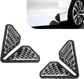 2 PCS Car Door Corner Guard, Carbon Fiber Self-Adhesive Anti-Scratch Cars Front Rear Edge Protector Decoration, Universal Exterior Accessory for Car SUV Truck (Black)