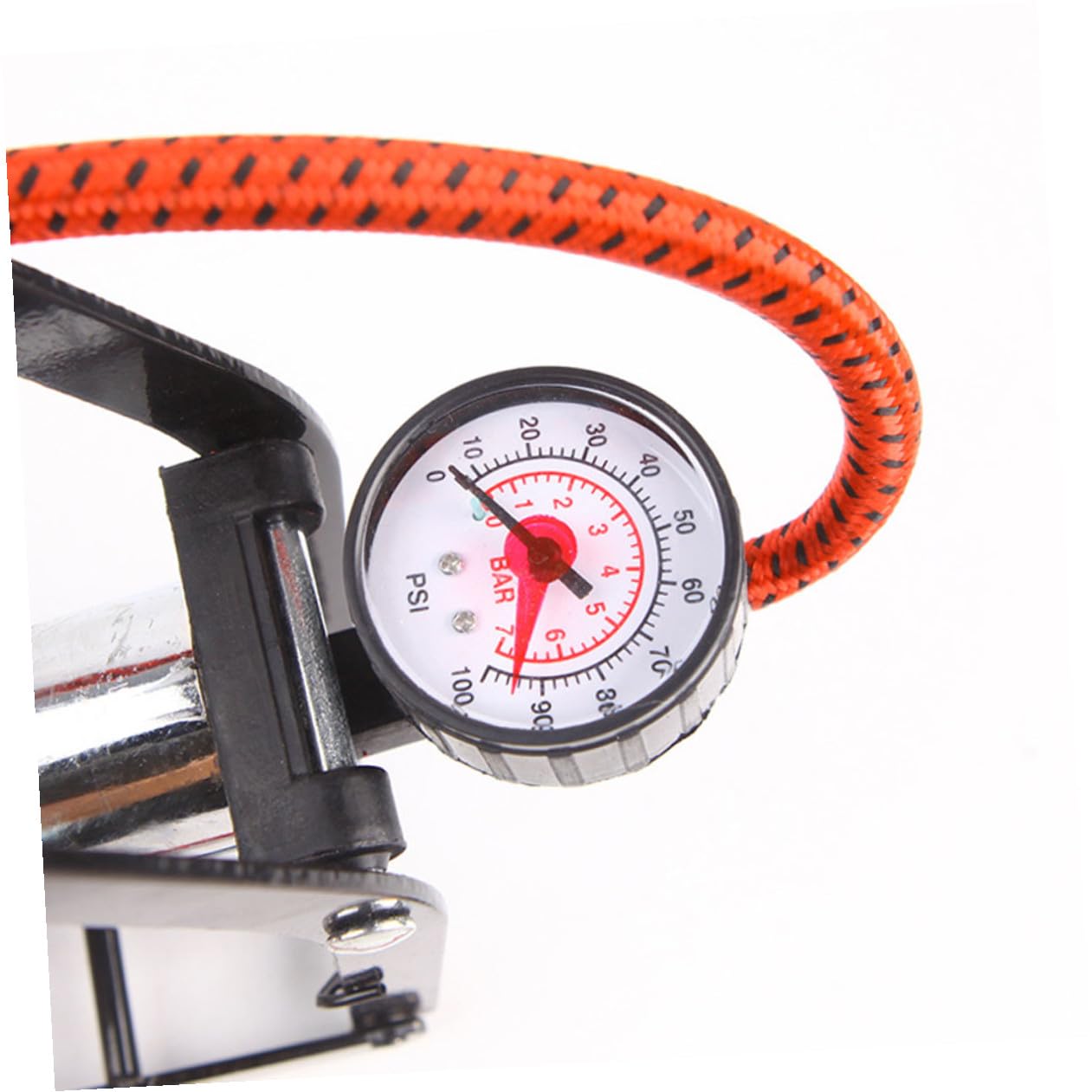 ifundom Hochdruck Tragbare Fußpumpe mit Manometer Rutschfestem Pedal Multifunktional für Auto Fahrrad Motorrad und Gummi Boote Praktische Reifenfüllpumpe für Unterwegs