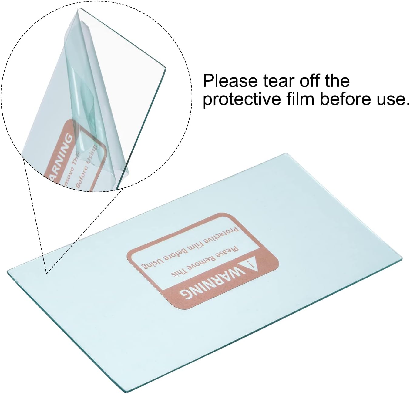 PATIKIL 4.25 x 2 Inch Welding Protection Lens, 10 Pack Transparent Right Angle Protective Replacement for Solar, Clear