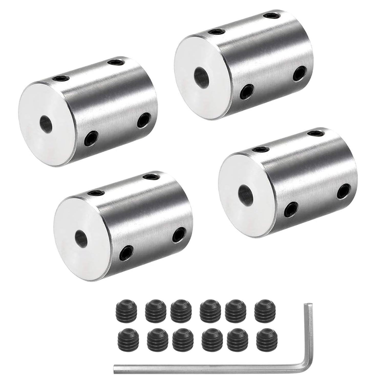 4Pcs 3.17mm to 3.17mm Rigid Motor Shaft Coupling Coupler Sleeve Coupling Adapter for 3D Printers RC Motor Accessories