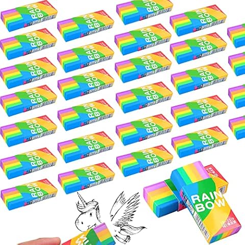 20 Stück Regenbogen Radiergummi,Radiergummi 2B,Radiergummi Kinder set,Radiergummi set,Radiergummi Lustig,Radierer Knder SchuleRadiergummi Zeichnen Cover