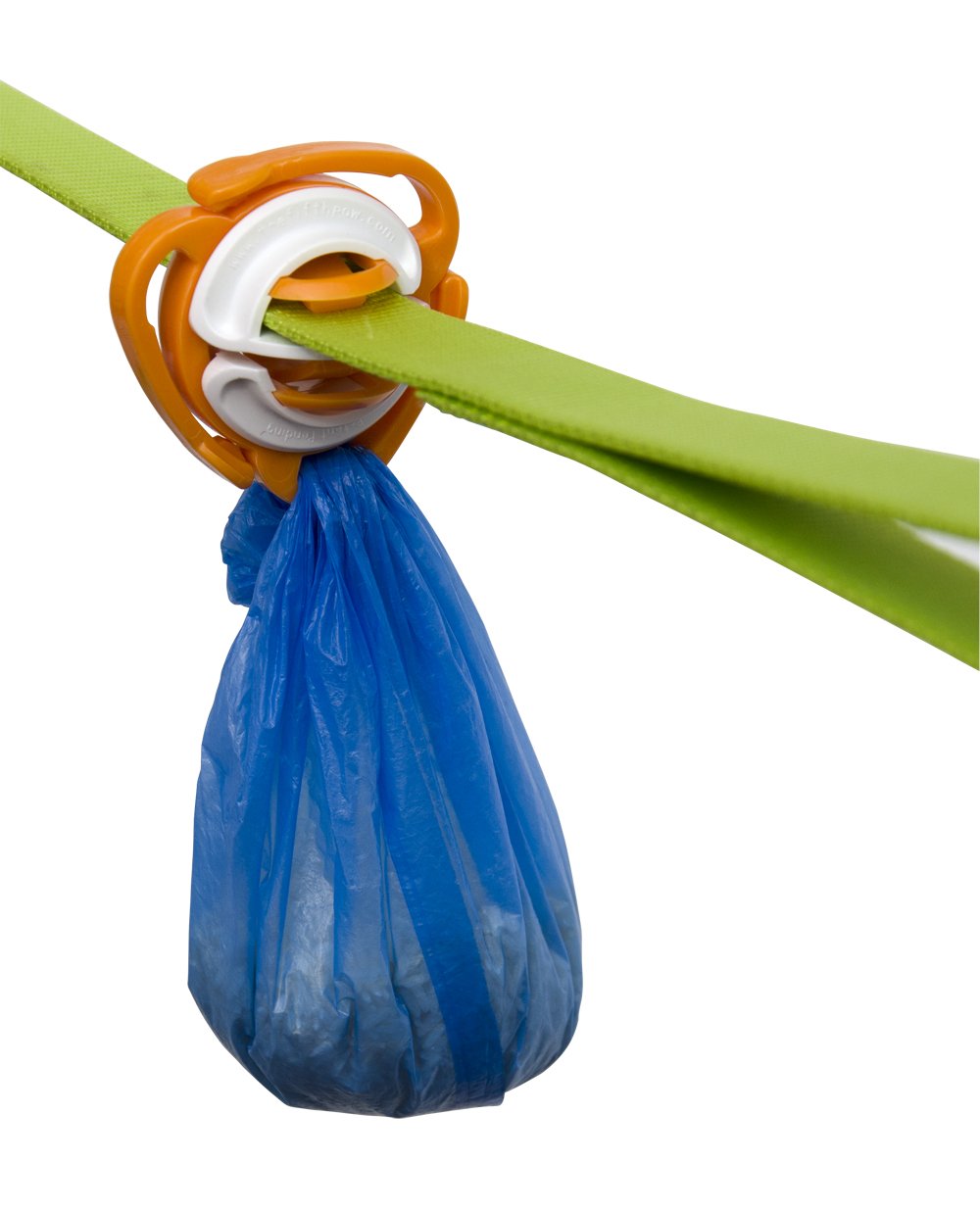 Hands Free Poop Bag Holder Leash Attachment, Tangerine