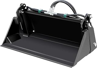 4 in 1 Mini Skid Steer Bucket, 860 LB Capacity, 40’’ Multi-Purpose Loader Attachment for Digging, Loading, Leveling, Spreading, Grappling, Ideal for Landscaping, Home, Construction, Agriculture