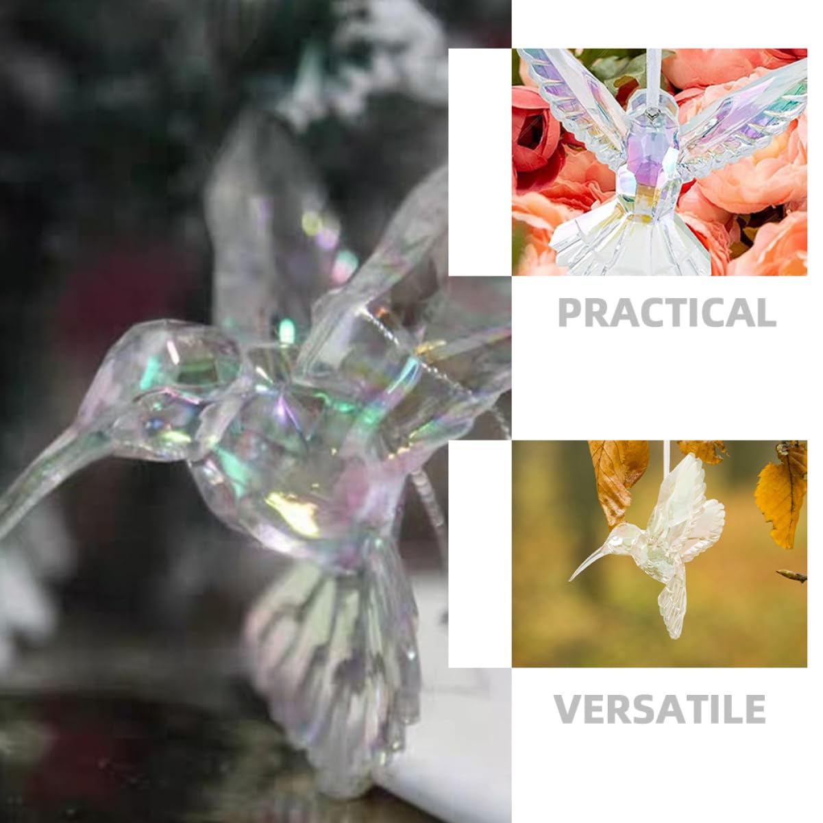 ifundom 4 Set Ciondolo Acrilico Per Uccelli Decorazione Iridescente E Per Natale E E Resistente Per Amanti Dei 4 Pezzi * 4