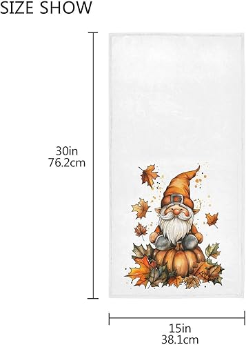 Miniatura 3 de Vdsrup Toallas de mano de gnomos de otoño, toalla de cara de arce y calabaza, toalla suave y fina para invitados, paños de cocina portátiles, paños