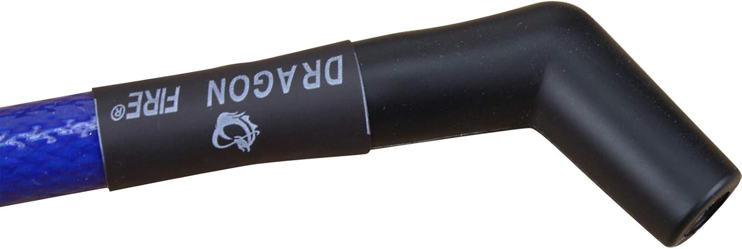 Dragon FIRE Performance HIGH Temp 500 Ohm per/ft. Street Series Performance Spark Plug Wire Set for 1999-2017 Chevrolet GM Chevy LS LSX LS1 LS2 LS3 LS6 LS7 W/Round or Square Coils OEM Fit SPW1007-BL