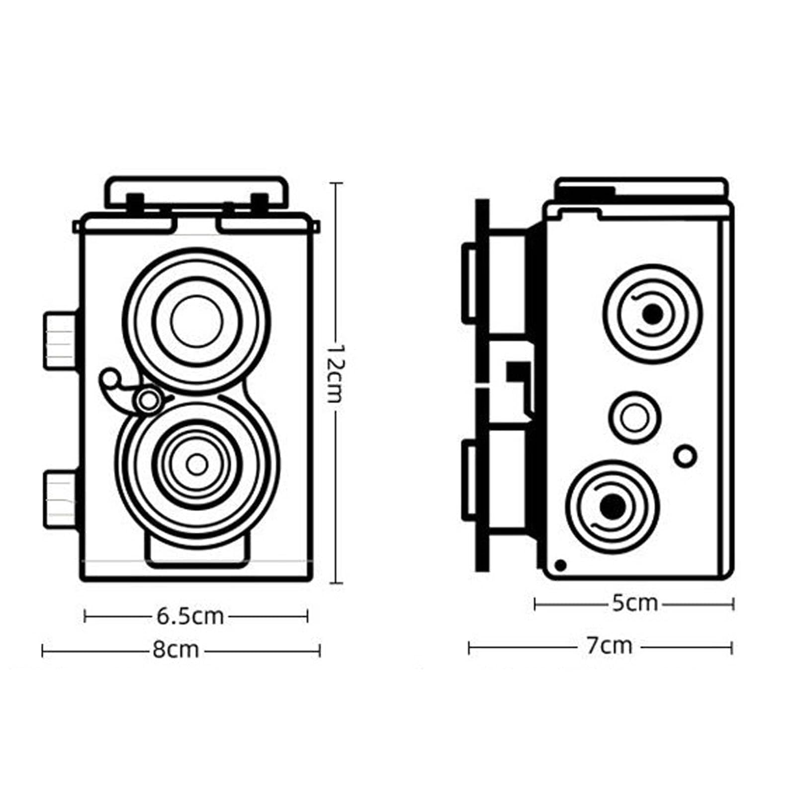 Bouton Overflip Manuellement Caméra De Film, Kit De Caméra TLR à Double Objectif avec Film 35mm, Appareil Photo à Double Objectif, Bricolage Classique Rétro Appareil Photo TLR pour 35mm 135 Film