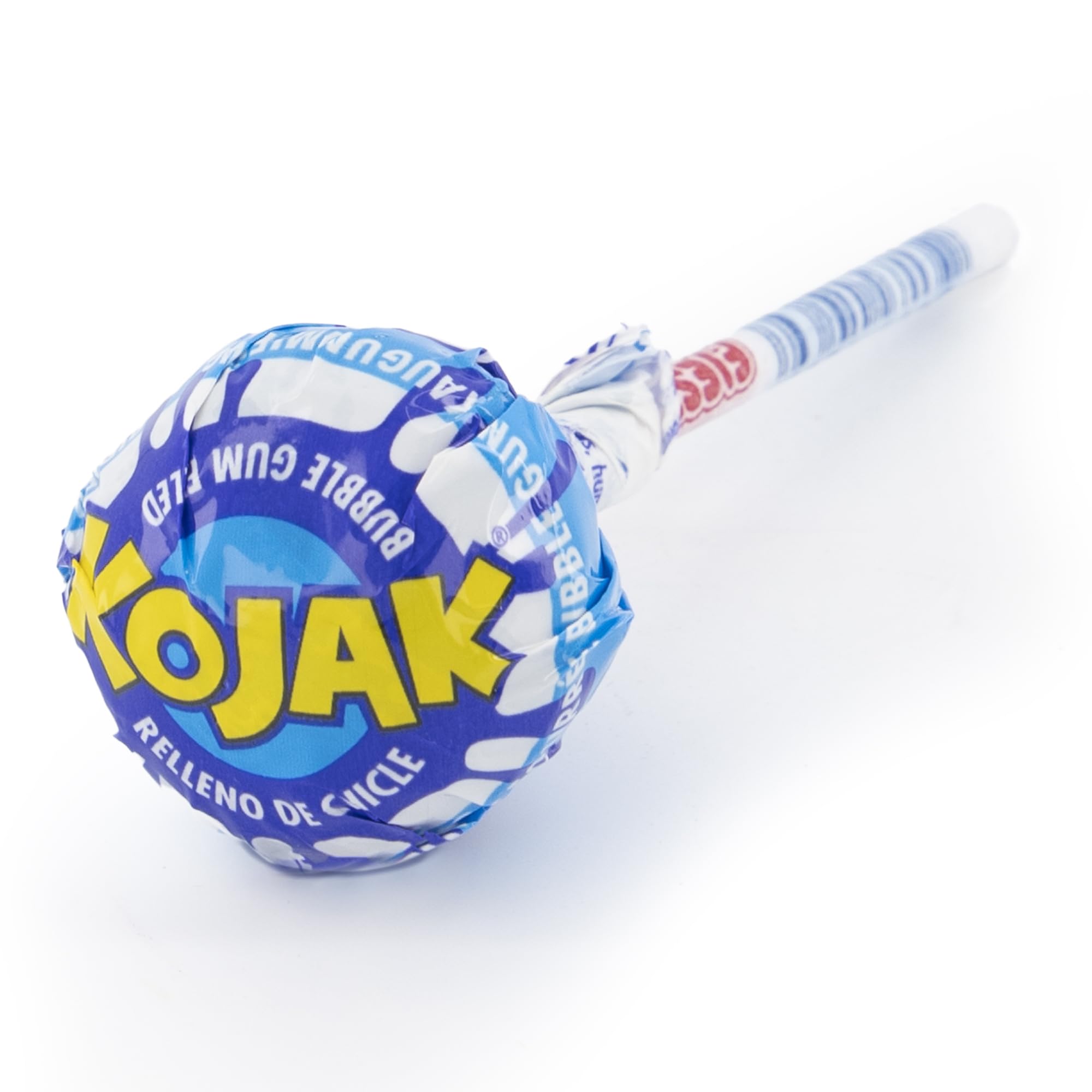 FIESTA Kojak Pintalenguas Caramelo con Palo Sabor Mora Relleno de Chicle - Caja de 100 unidades