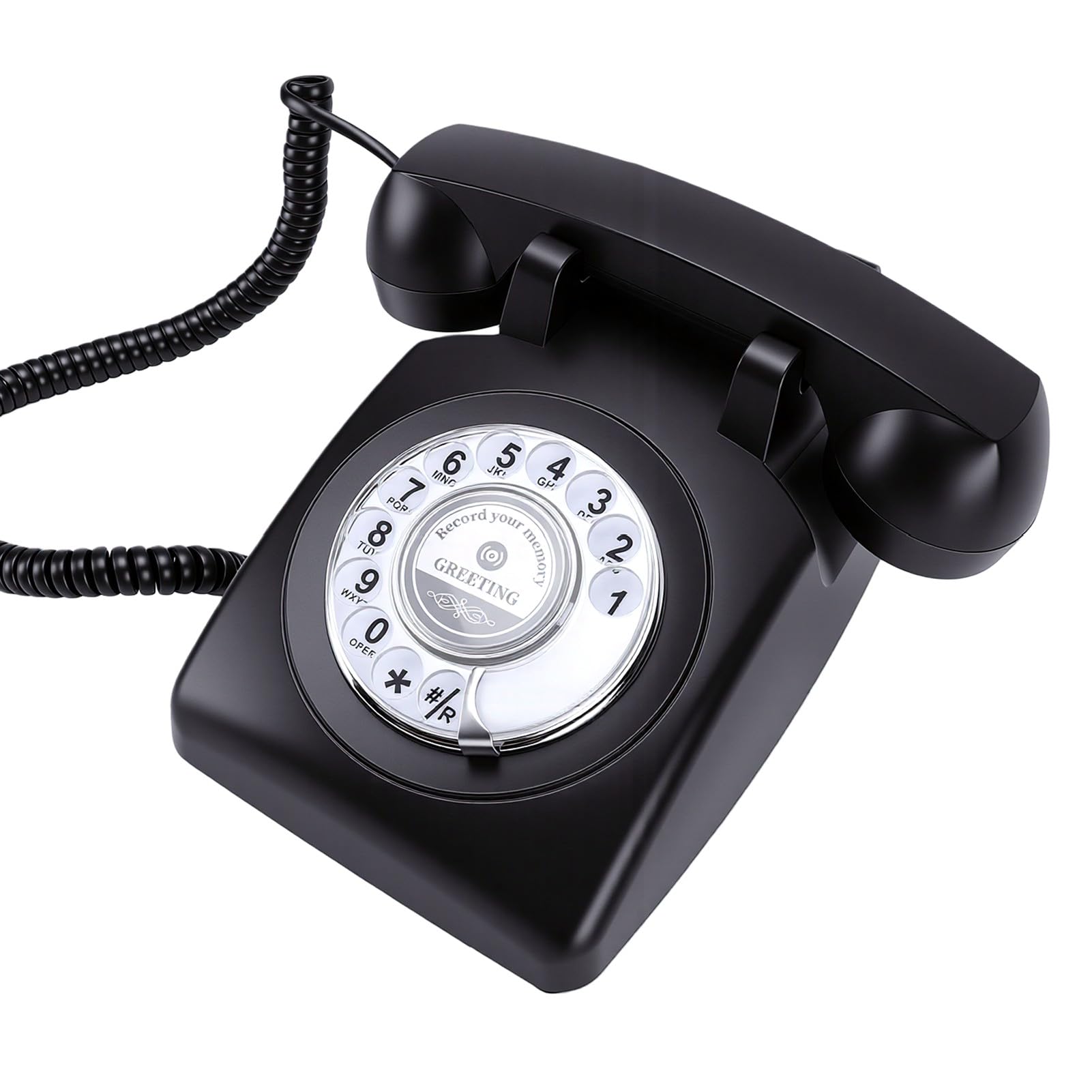 Annadue Telefono Vintage con Registrazione Vocale Rotante, Libro degli Ospiti con retrò per Eventi Nuziali, Memoria da 8 GB, Registrazione per 120 Ore, Regalo Facile da Usare per Feste di