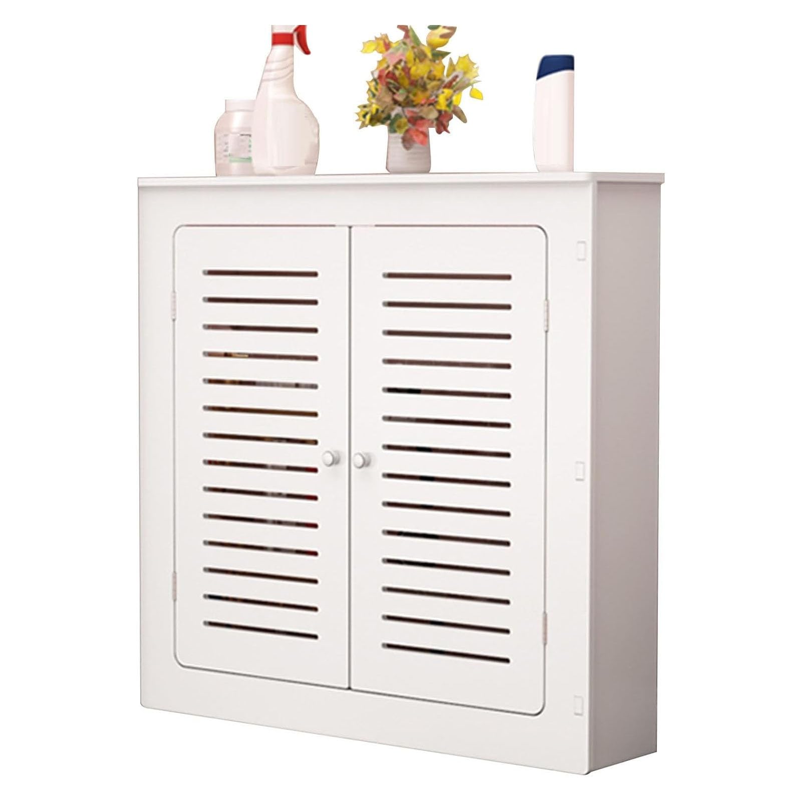 Cubreradiador de madera blanca para radiadores antiguos mueble organizador 100x70x15cm