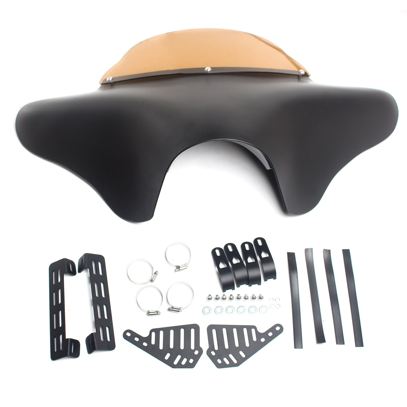 Front Outer Batwing Fairing Windshield Kit Compatible witih Harley Dyna Touring Road King Softail Fat Boy Heritage Classic YamahaV Star Suzuki Boulevard