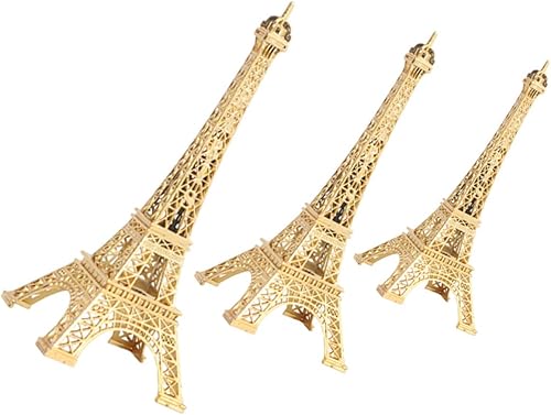 Veemoon Decoración de pastel vintage para decoración del hogar, decoración de ventana de París, Torre Eiffel, Estatua de metal, modelo de edificio,