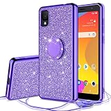 SPY Case for TCL A3 A509DL / TCL A30 / TCL ION Z / T501L / T501C Case Glitter Magnetic Car Ring Holder Kickstand Phone Cover Case - Glitter Purple
