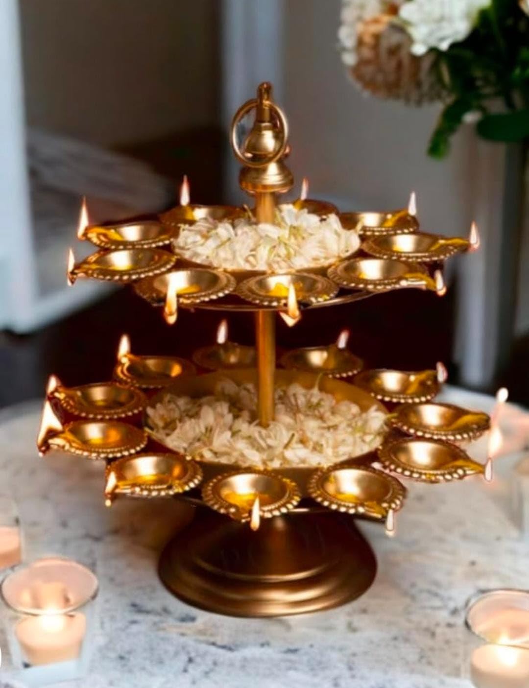 FINE DECOR Taj Urli for Living Room Decor - Decorative Bowl for Home Décor, Floating Flowers, Diya Stand Holder - Diwali Decoration and Pooja Items-image-10
