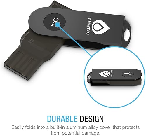 Miniatura 3 de FIDO U2F Llave de seguridad Thetis diseño plegable de aluminio Autenticación universal de dos factores USB tipo A para protección adicional en