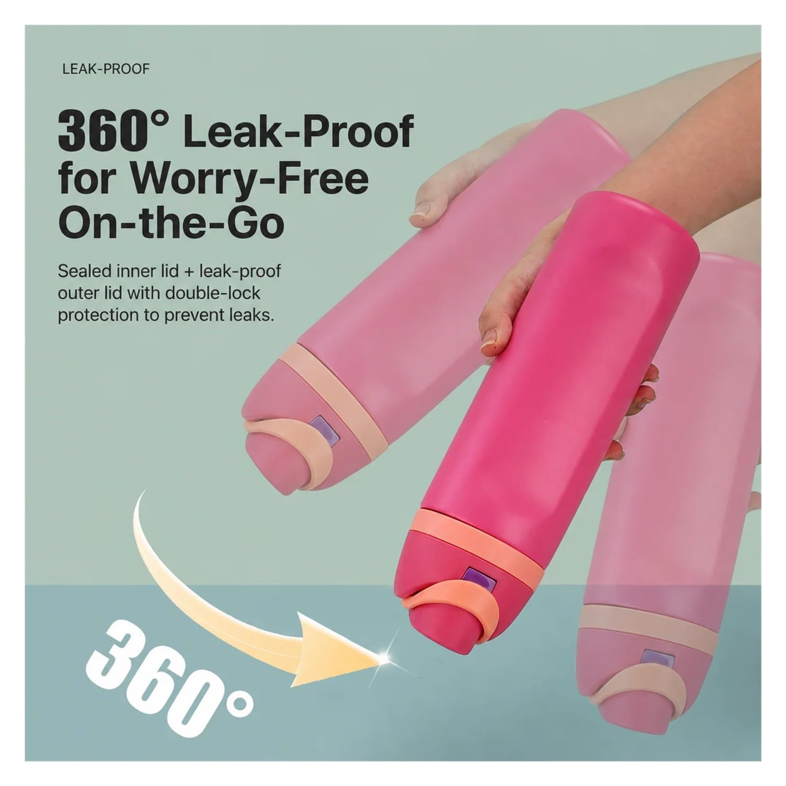 480/710 ml Wasserflasche aus Edelstahl 304(24oz-700ml,Pink)